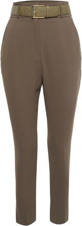 Elisabetta Franchi pre-owned belted pocket trousers - Brown