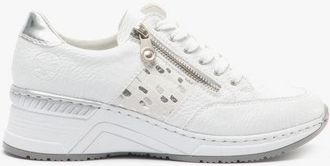 Rieker Womens N4322-80 Ladies Wedge Heel Trainers White - Size UK 8