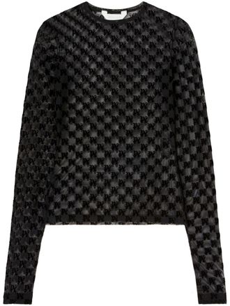 Palm Angels monogram-pattern sheet top - Black