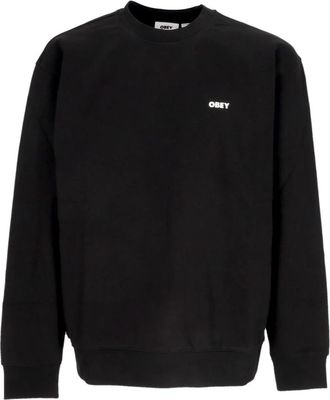 Obey Zwarte lichtgewicht crewneck sweatshirt met gewaagde box fit - Heren - Sweatshirts - Zwart - XL - Katoen - Hoodies & sweatvesten