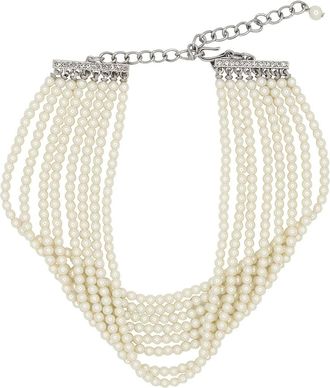 Kenneth Jay Lane Eight Row Pearl choker necklace - women - Faux Pearl - One Size - White