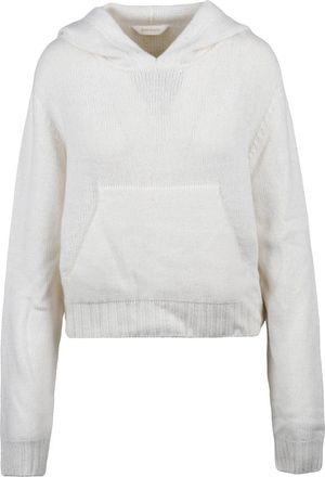 Palm Angels Short Hooded Sweater with Kangaroo Pocket and Text Detail