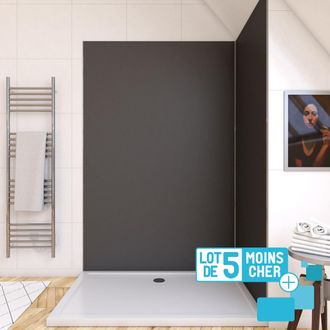 Aurlane Lote De 5 Paneles Murales De Aluminio Gris Para Ba&ntilde;o - 120x210cm - Wallit