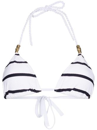 Heidi Klein Core stripe-pattern triangle bikini top - women - Polyamide/Elastane - S - White