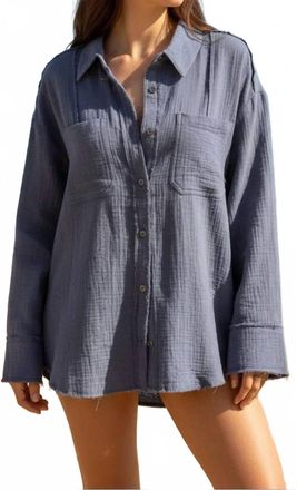 O'Neill Frayed Hem Lightweight Top In Blue