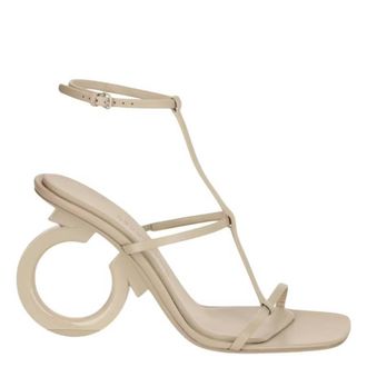 Ferragamo Elina T-Strap Gancini Sandals, Size 6.5 C