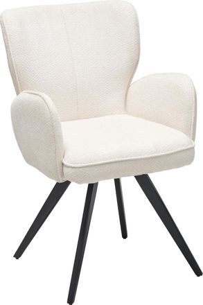 MID.YOU Mid.you Armlehnstuhl, Schwarz, Beige, Metall, Textil, Flachrohr, 60x85x61 cm, inklusive Armlehnen, Esszimmer, Esszimmerserien
