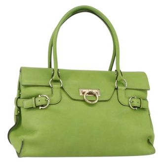 Ferragamo Pre-owned Handbags, female, Green, Size: ONE SIZE Pre-owned Handbag