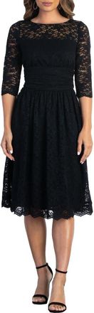 Kiyonna Luna Lace Cocktail Dress in Onyx at Nordstrom, Size X-Large