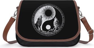Generic Yin And Yang Wolf Fashion Womens Crossbody Bags Novelty Handbag Shoulder Bag Purse