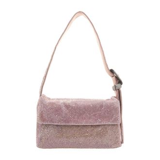 Benedetta Bruzziches Kristal Metalen Mesh Schoudertas - Dames - Schoudertassen - Roze - ONE Size - Satijn - Tassen