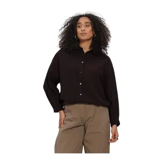Summum Overhemden, Dames, Bruin, M, Blouse Viscose Twill