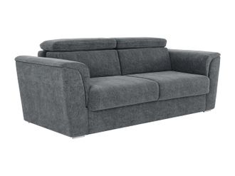 Vente-Unique Divano Letto 4 Posti Express In Tessuto Testurizzato Grigio Antracite Letto 160 Cm Materasso 14 Cm - Rizora