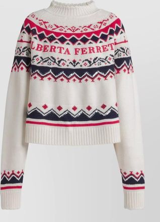 Alberta Ferretti graphic crew neck knit long sleeves
