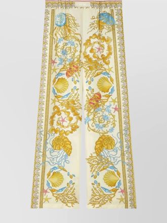 Versace wide leg trousers with underwater baroque print