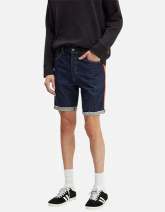 Levi's Mens LEVIS PRIDE 501 Mens Shorts LEVI Cut Off Denim Shorts Slim Taper Stretch Cotton - Blue - Size: 28/32