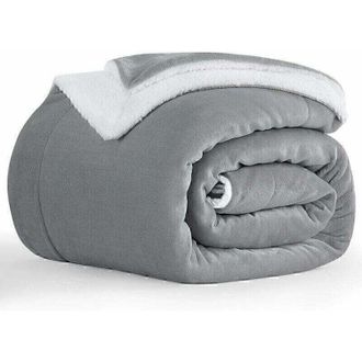 Gabrielle Manta Polar Gris Gabrielle - Manta Sherpa - Para Sof&aacute; - C&aacute;lida - Para Invierno (gris, 130 X 150 Cm)