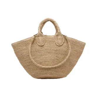 Ibeliv Tote Bags, female, Beige, Size: ONE SIZE Tokyo II Raffia Tote