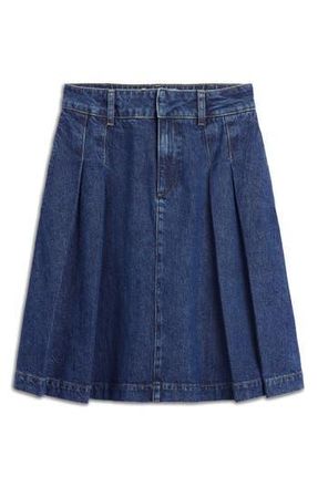 Boden Pleated Denim Skirt in Mid Vintage Denim at Nordstrom Rack, Size 0