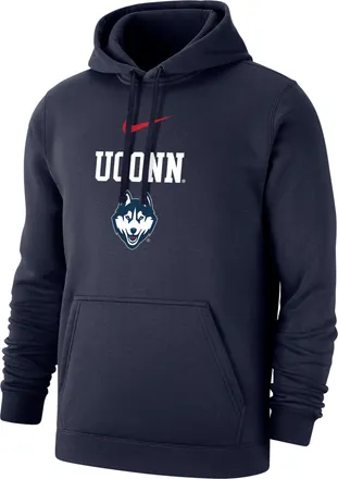 Nike UConn Club Fleece Nike Mens College Hoodie in Black | M31777P738-CON
