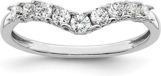 Diamond2Deal 14k White Gold Lab Grown Diamond Wedding Band Ring 0.4Ct Clarity- VS Color- G-H
