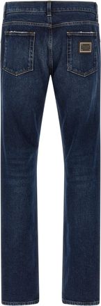 Dolce & Gabbana Mens Blue Cotton Straight-Leg Jeans Clothing