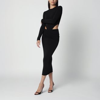 Andamane Abito midi nero con dettaglio cut-out in vita