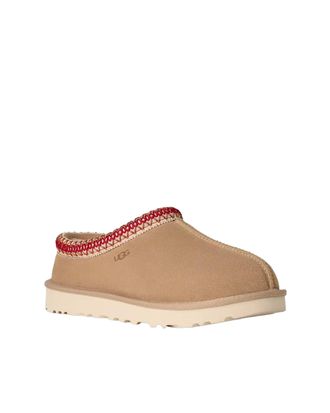 UGG Womens Mule Tasman Ii Sand-Dark Cherry Upper: Leather Slippers Sand/dark Flat Shoes
