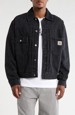 Carhartt Work in Progress Belmar Snakeskin Print Denim Jacket in Snake Blk St at Nordstrom, Size Xx-Large