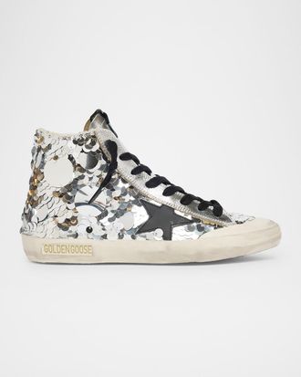 Golden Goose Francy Sequined High-Top Sneakers