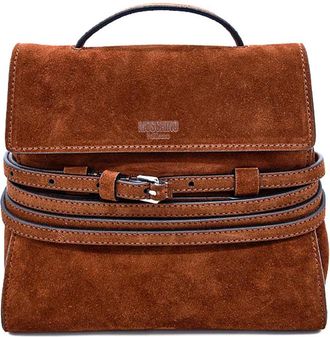 Moschino Tie Me Small Suede Bag