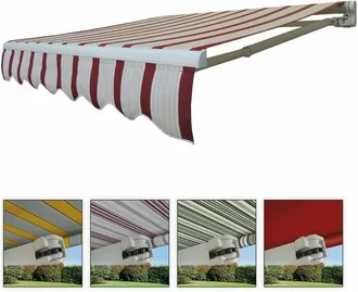 Sangiorgio Sangiorgio - Tende da Sole a Bracci Barra Quadra con Catena Balcone Avvolgibile Alluminio - Dimensioni: 3 x 2 m - Colore: Beige