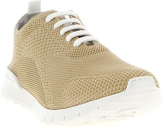 Kiton Mens Beige Cotton Athletic Sneakers