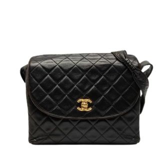 Chanel Pre-owned Matelasse Coco Mark Lambskin Shoulder Bag - Dames - Pre-owned - Zwart - Maat: ONE Size Leer