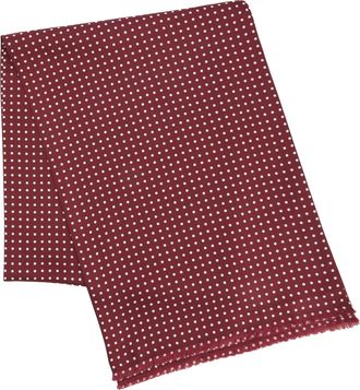 Oliver Brown Italian Silk Tube Scarf, Polka Dot - Wine/White