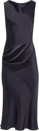 Nina Ricci Fitted Midi Dress with Draped Waist and Cowl Back Design