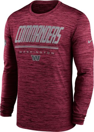Nike Washington Commanders Sideline Team Issue Velocity Nike Mens Dri-FIT NFL Long-Sleeve T-Shirt in Red | 02EQ67P9E-CH4