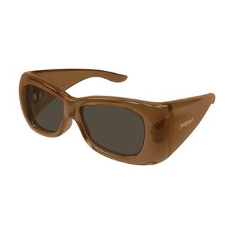 Saint Laurent Square Full-Rim Sunglasses - Brown
