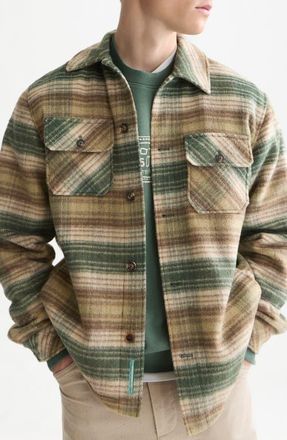 Scotch & Soda Checked Overshirt in Dark Forest Check at Nordstrom, Size Xx-Large