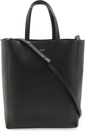 Celine Black Leather Handbag Shoulder Bag Tote Bag (Pre-Owned)