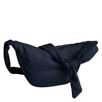 Pieces denim crossbody tas PCAMANDA donkerblauw