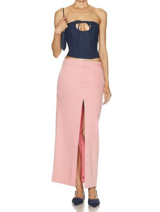 Sir. Giacomo Split Maxi Skirt In Pink