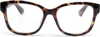 Gucci butterfly-frame glasses - women - Acetate - 54 - Brown