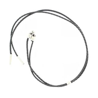 M&F Western Products Braided Stampede String with Silver Slide and Tips, Attaches with Cotter Pins, 24 Length, Black, One Size