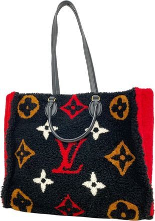 Louis Vuitton Black Red Color Tote Bag (Pre-Owned)