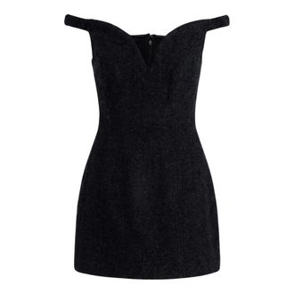 Self Portrait Party Dresses, female, Black, Size: 2XS Boucle Mini Dress