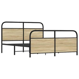 Berkfield Home Metal Bed Frame without Mattress Sonoma Oak 160x200 cm in Brown