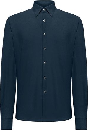Roberto Ricci Design Honeycomb Jersey Shirt - Heren - Casual Overhemden - Blauw - M - Overhemden