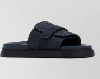 Fendi fabric chunky slippers flat sole open toe