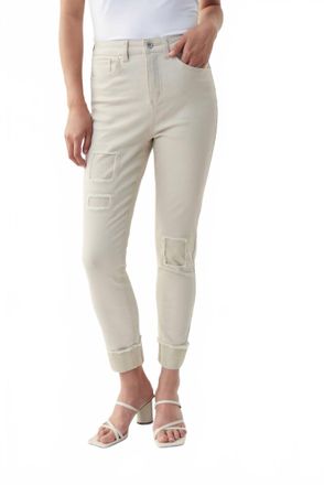 Joseph Ribkoff Christine Crystal Patch Jean In Sand